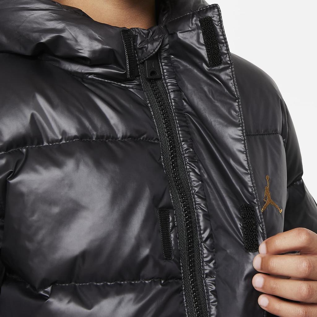 Jordan Logo Quilted Hooded Down Jacket Kids Outerwear Black DO3506-010