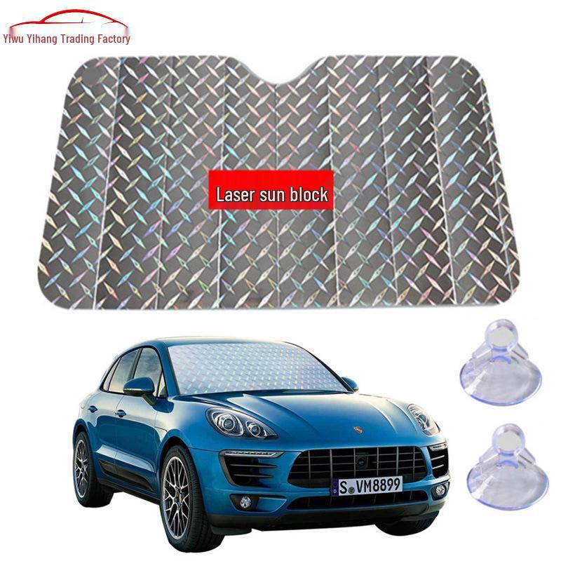 Universal Car Laser Sunshade with Thickened Heat Insulation for Front Windshield - Off-Road Suction Cup Type