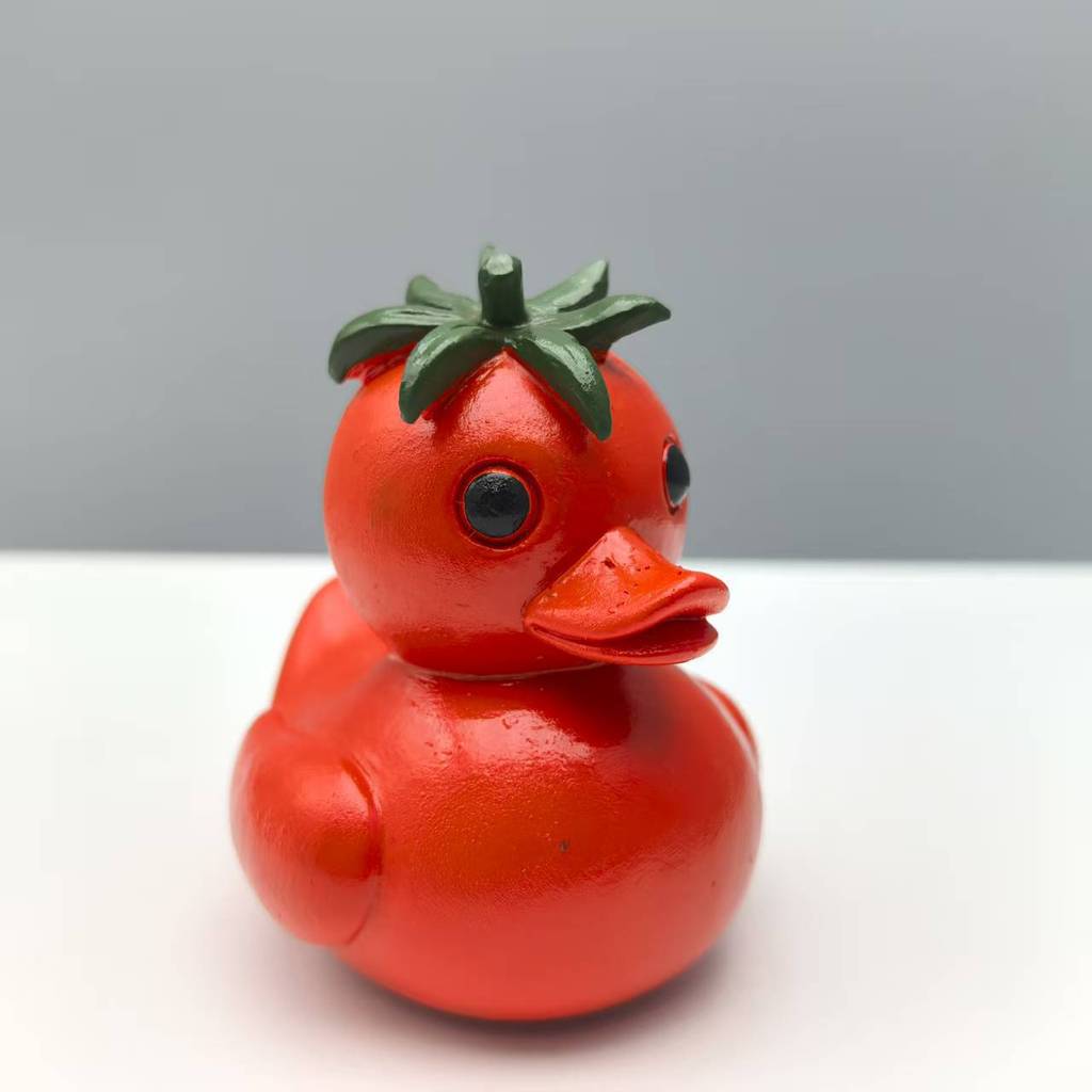 Whimsical Vegetable Duck Resin Sculpture For Home Decor And Collectors
