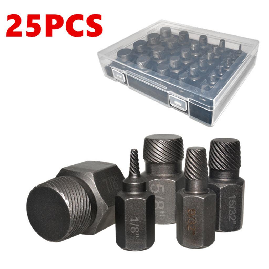25PCS Precisely Machined Screw Extractor Set, Easy Out Bolt Extractor Set for Mechanics, Artists, Amateurs Tools