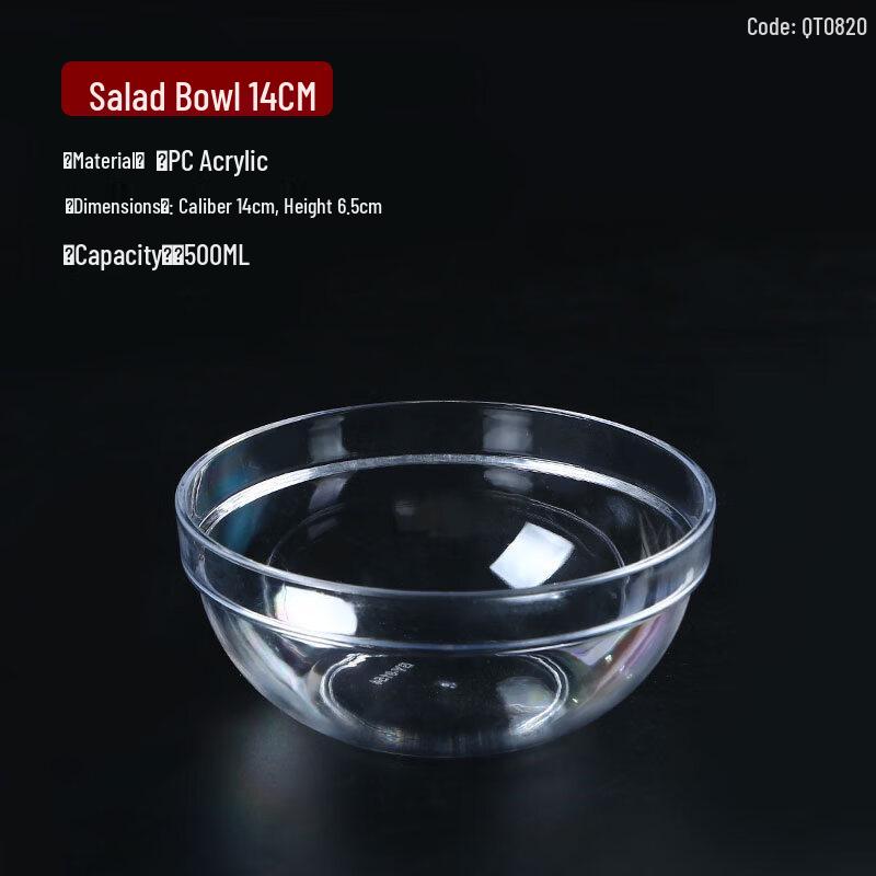 ZISIZ Transparent Round PC Acrylic Multi-Purpose Bowl