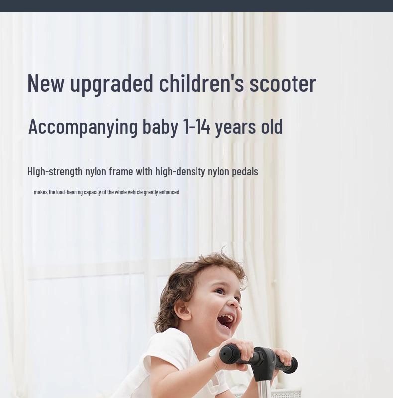 Children's Foldable Scooter for Ages 3-12, Pedal Model, Suitable for Boys and Girls