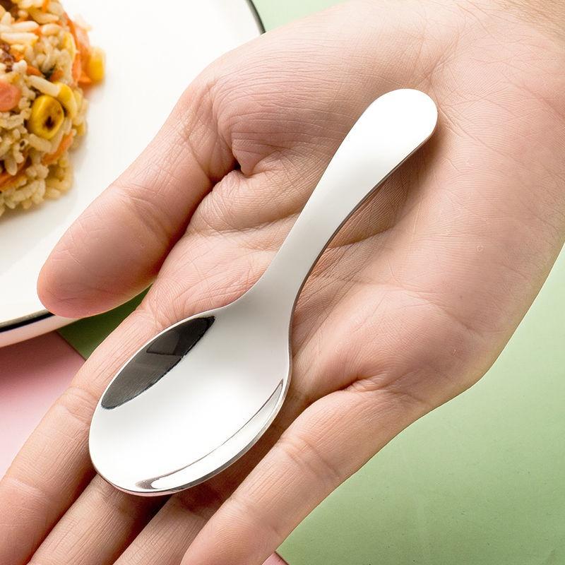 1PC 304 Stainless Steel Spoon Fork Set Gold Silve Mini Storage Case Short Handle Tableware Dessert Ice Cream Round Spoon Set