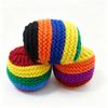 Regenbogen Handgefertigte Häkel-Hacky Sacks Weiche Langlebige Fußbälle Jonglierbälle Stressabbau Outdoor Indoor Hinterhof Party Aktivitäten