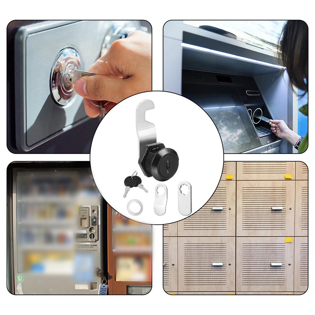 File Cabinet Cam Locks Mail Box Furniture Locker Black RV Storage Lock With Keys Zinc Alloy Drawer Security Lock Hardware