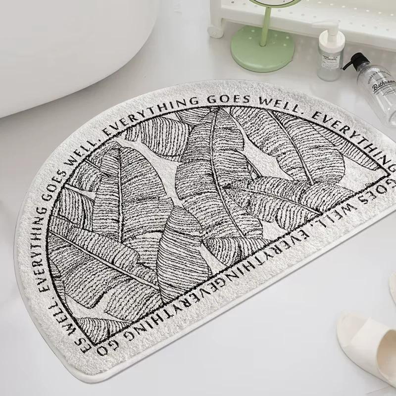 

VIKAMA Semi-Circular Carpet - Soft and Absorbent Bathroom Floor Mat, Living Room, Bedroom Entrance Door Mat, Home Decoration 40x60cm 16x24inch