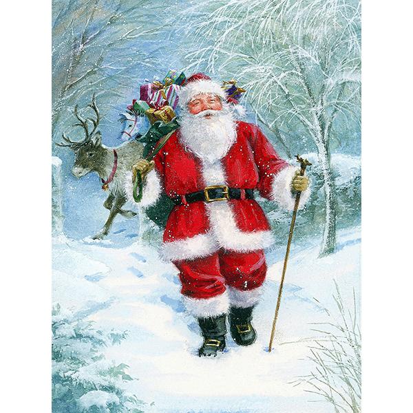 DIY Diamantový obraz Santa Claus Diamantové vyšívání Vánoce Zimní Krajina Křížkové vyšívání drahokamu Souprava mozaiky Vánoční dárek