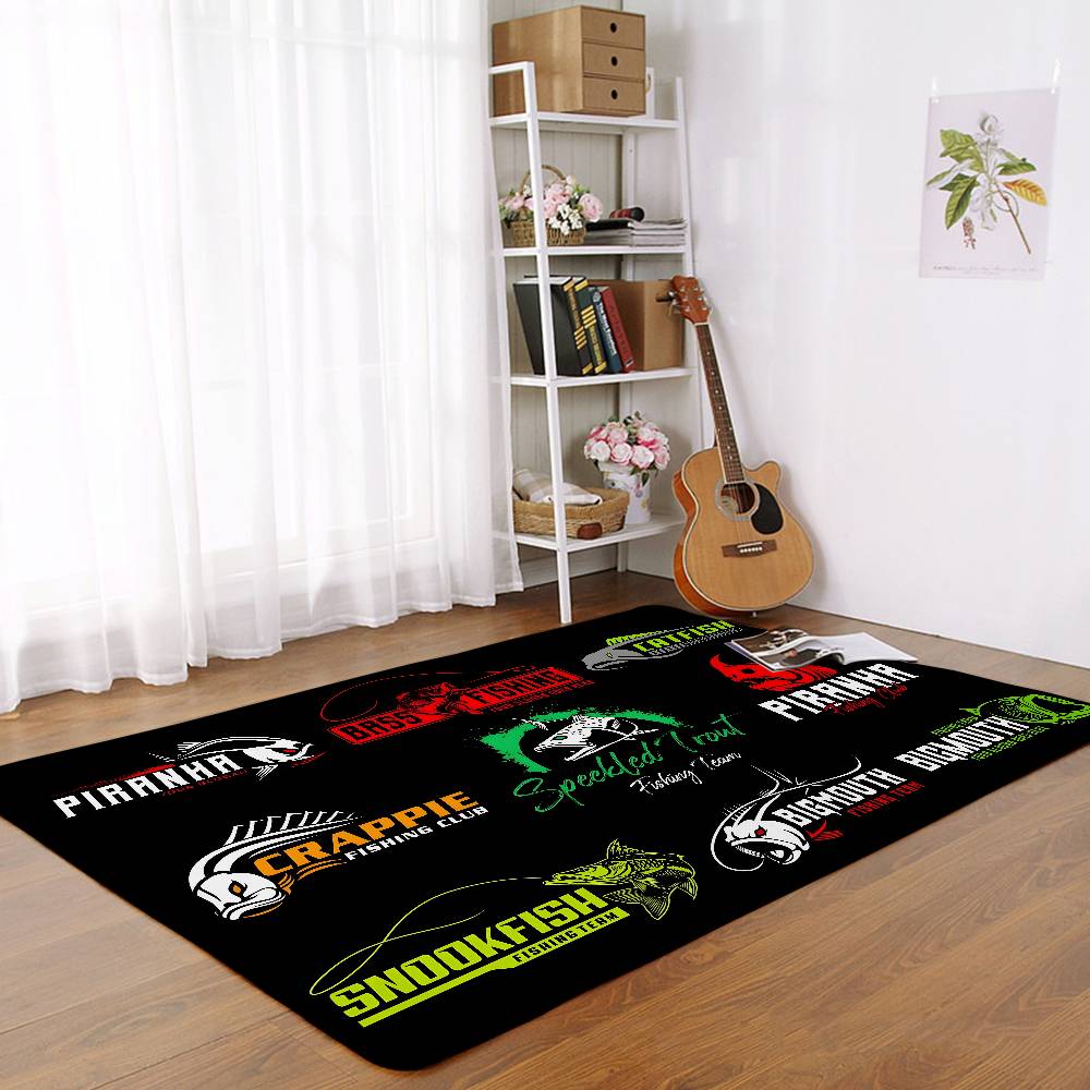Bass Fishing Floor Mats Home Laundry Rug Carpet For Living Room Decor Lounge Area Anti-slip Foot Mat Entrance Doormat