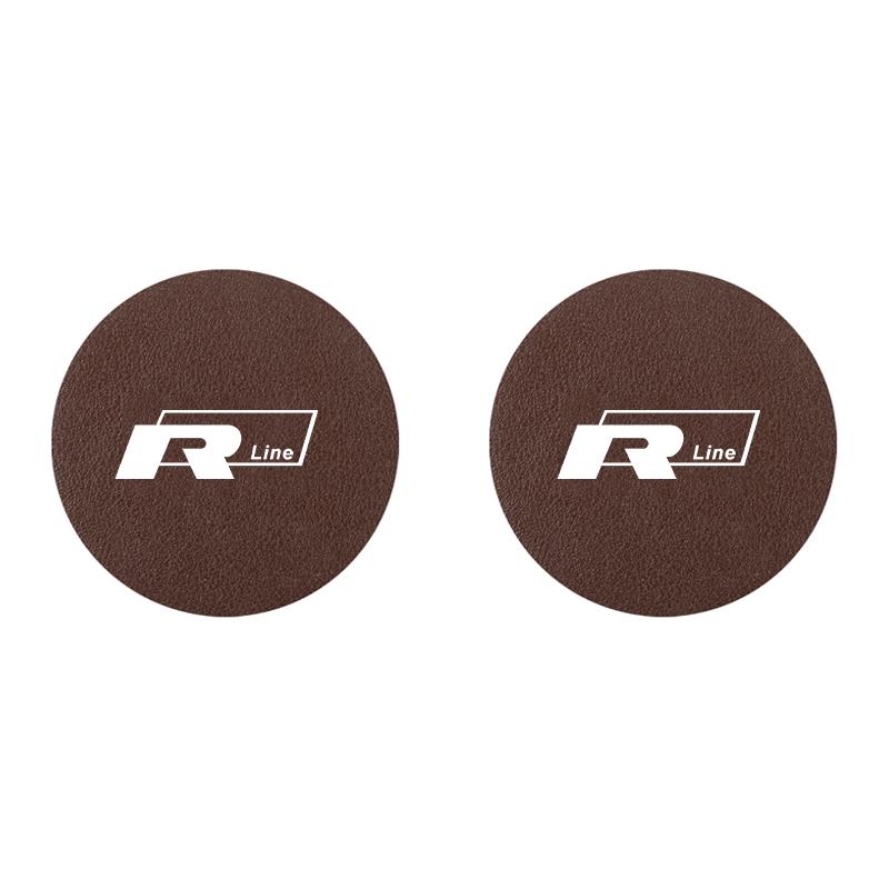 2pcs Car Cup Holder Insert Pad Emblem Coaster Anti-Slip Mat For VW Golf Tiguan T-Roc Polo Passat ID.4 T-Cross ID.3 Taigo ID.7 zj6