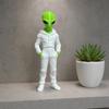 Yousheng Alien Wearing Hoodie Statue, 3D Printed Green Alien Figurine, Collectible Alien Sculpture, Sci-Fi Desktop Decoration Gift for Alien Lovers