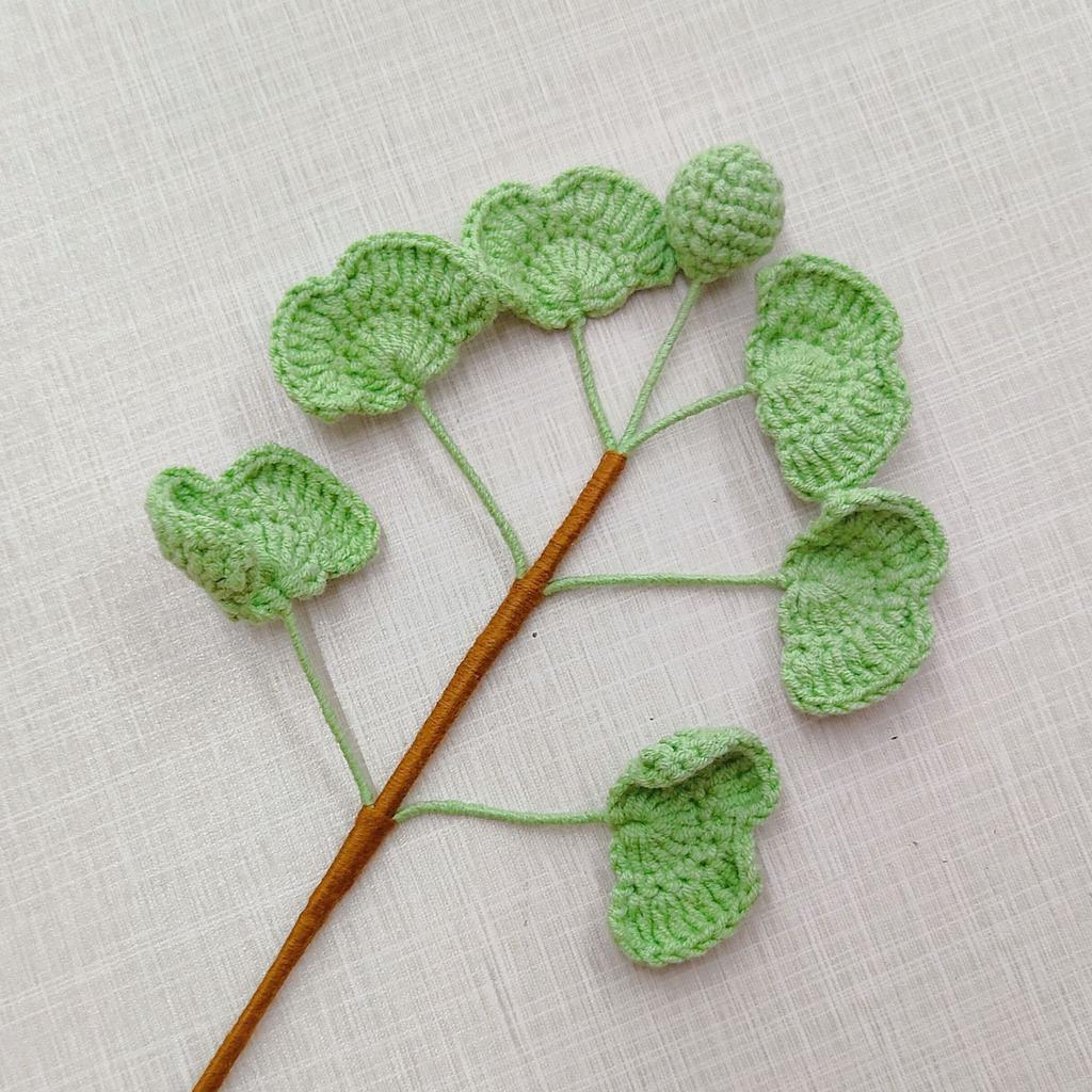 Foglie creative all'uncinetto Lavorazione a maglia Foglia Fiore all'uncinetto Mazzo Decorazione Pianta tessuta a mano Decorazione per la casa
