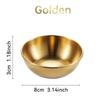 4pcs New Stainless Steel Seasoning Serving Tray Gold Mini Spice Plates Round Household Soy Sauce Dish Plates Specialty Tableware
