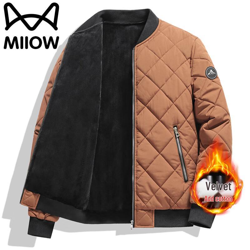 

Mao Ren Men s Quilted Baseball Collar Cotton-Padded Jacket 8XL