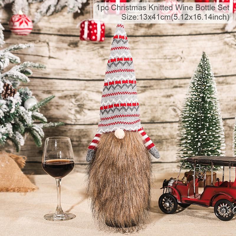 Christmas Wine Bottle Cover Merry Christmas Decorations For Home Christmas Ornament Xmas Table Decor New Year 2026 Navidad Gift