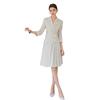 2024 Women's Beige Pleated Skirt Dress - Summer Light Luxury, Professional OL Host Wear