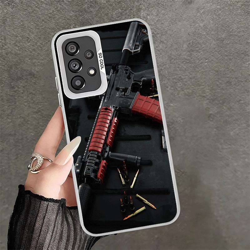 

Gold Gun Bullets AK47 Handgun Soft Phone Case for Samsung A17 A16 A15 A14 A13 A57 A56 A55 A54 A53 A37 A36 A35 A34 A33 A26 A25 A2 Samsung A33