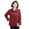 Spring Arrival: Chinese Style Embroidered Woolen Coat for Middle-Aged & Elderly Women - Loose, Stylish Cardigan