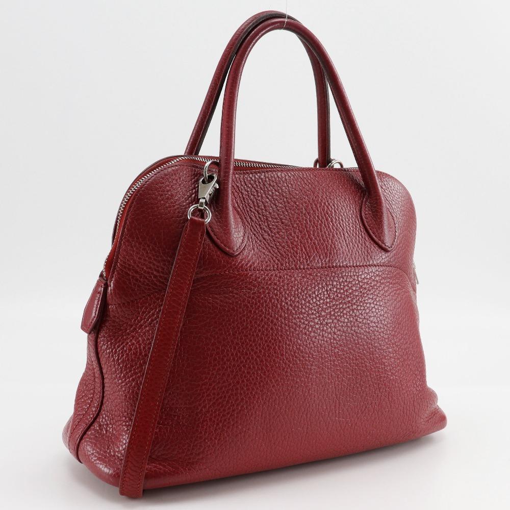 HERMES Bolide31 Handbag 2WAYShoulder Red/Silver Hardware Ardenne Women Used
