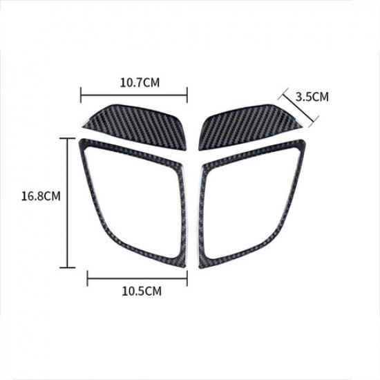 Carbon Fiber Front Left & Right Air Vent Outlet Cover Trim For Mazda 3 2014-2018