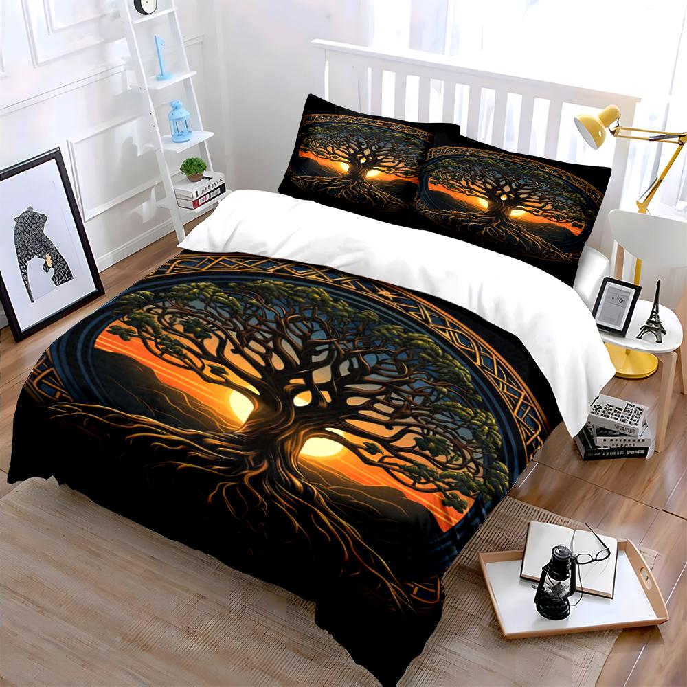 Tree of Life Sunset Bedding Set Design Bedding set (1 duvet cover, 2 pillowcases, duvet not included)