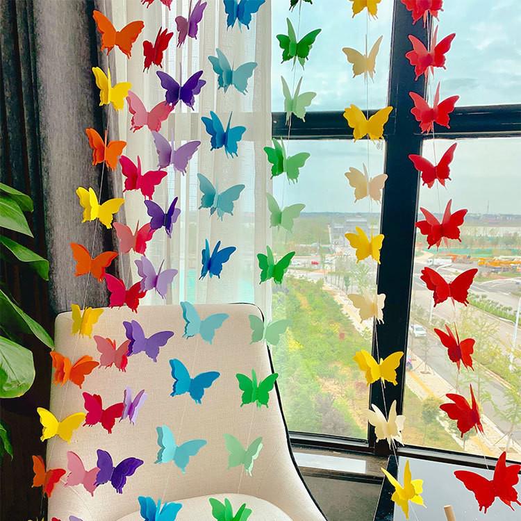Colorful 3D Butterfly Paper Garland for Weddings, Parties, and Children's Room Decor