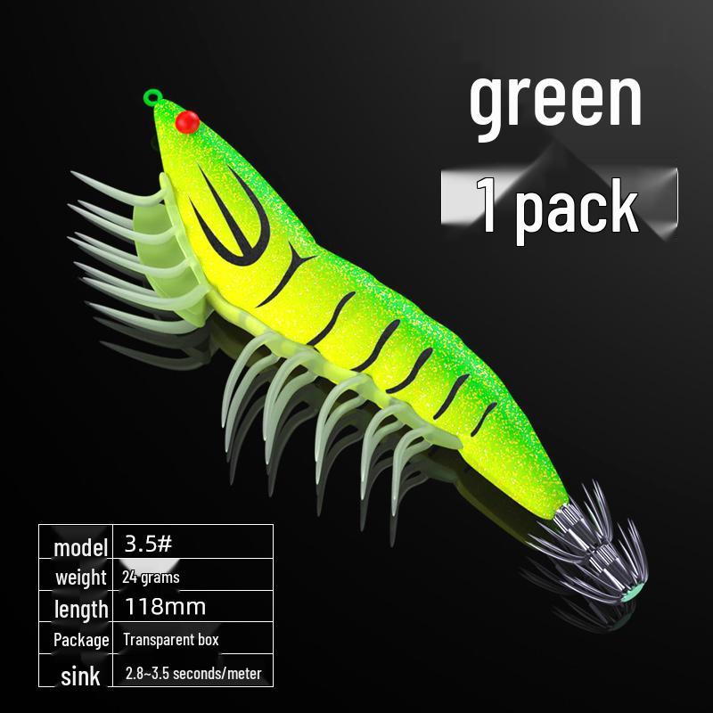 High-Value Spicy Shrimp Lure: Fluorescent, Soft Leg, Sound Bead Squid Hook Umbrella with Big Tail