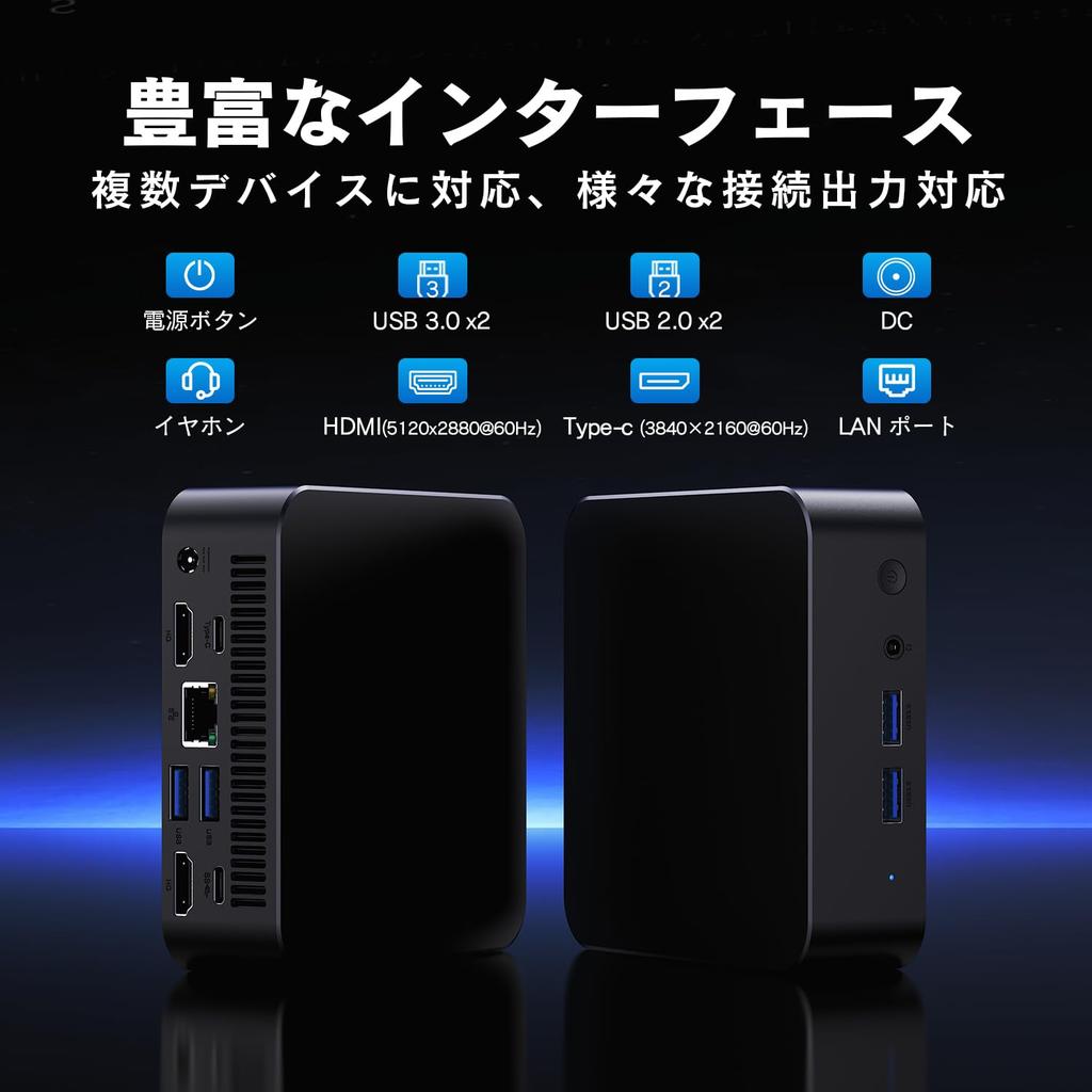 VETESA Mini PC n95 with Windows 11 and Office Compact PC with output RJ45 wired DDR4 16GB and 512GB 2024, 3-screen (HDMI 5K@60Hz), High-speed Wi-Fi,