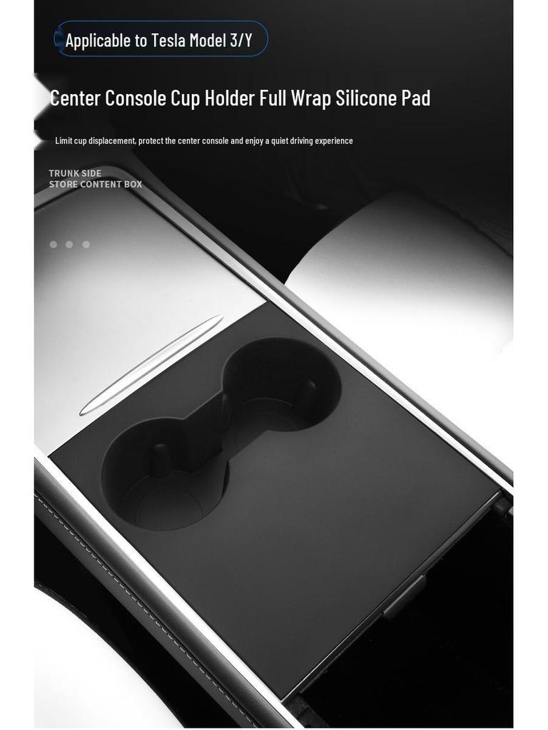 Tesla Model Y/3 Console Silicone Cup Holder Liner