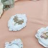 European Style Ornament Holder Vintage Jewelry Tray, Ornate Carved Ring Dish with Gold or White Finish, Elegant Decorative Resin Trinket Organizer for