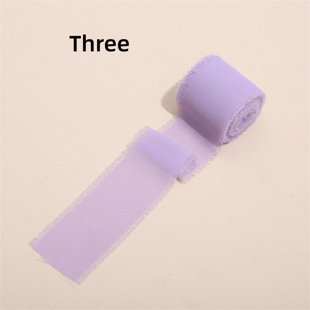 3 Rolls 5m Fringe Chiffon Silk Ribbon DIY Craft Hairy Chiffon Ribbon  Wedding Invitations