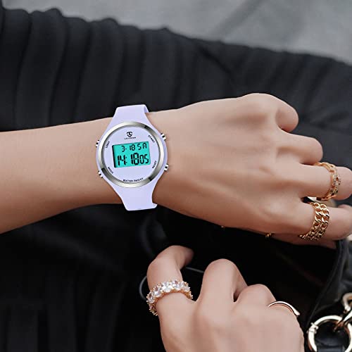 Stylish, Waterproof Digital Wristwatch for Girls and Children. Simple and Versatile Sports Watch with Alarm, Date, Day of the Week, Stopwatch, and LED