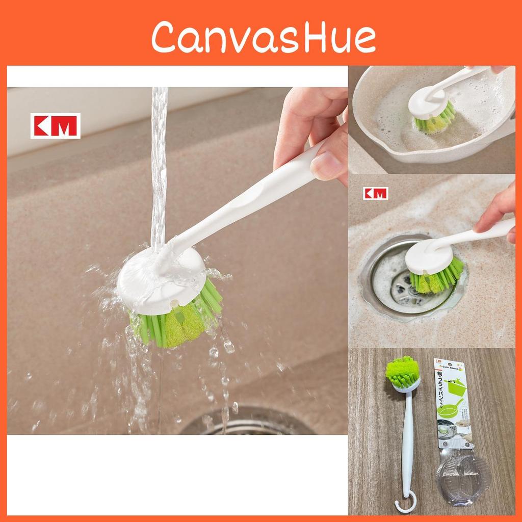 Japanese Inspired Long Handle Pp Kitchen Brush For Pots Dishes And Cleaning Countertop