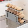 Large Capacity Sliding Egg Roller - Three-Layer Folding Storage Rack for Refrigerator.