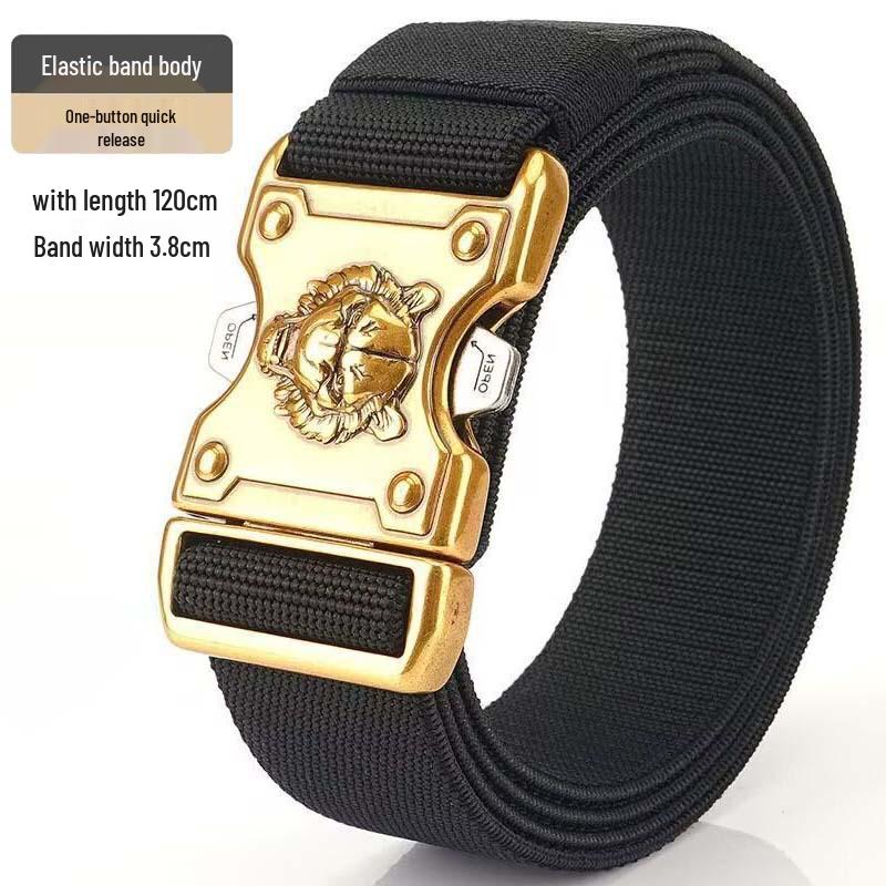 Men's Adjustable Leather Tactical Belt: Elastic, Versatile, Casual, Outdoor Training, Workwear