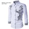 Men Shirt Turn-down Collar Single-breasted Slim Fit Ethnic Style Spring Shirt for Daily Wear