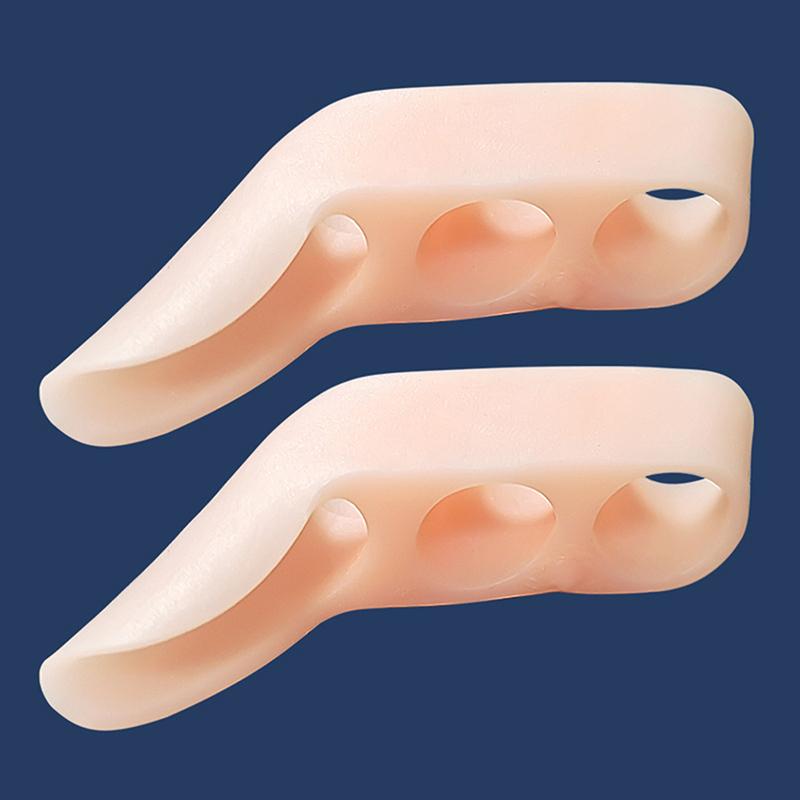 

2Pcs Three-holes Pinky Toe Separator Bunion Corrector Pain Relief Little Toe Separator Protector Foot Care Spacer тілесний