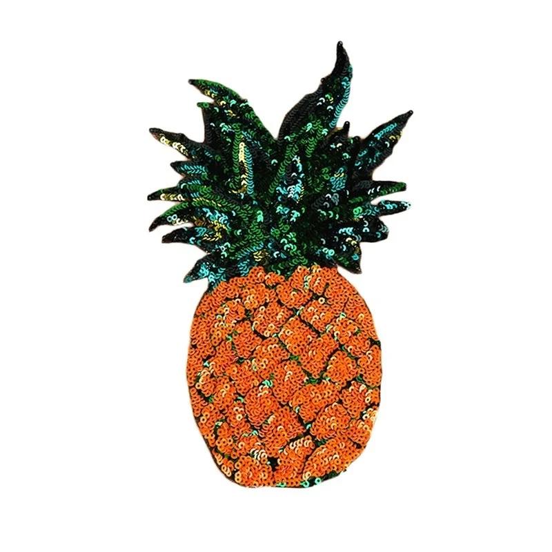 1Pc DIY Decoration Patches Fruit Pineapple Embroidered Patch Iron On Sew Applique Cute Cartoon Patch Fabric Clothes Shoes Bags