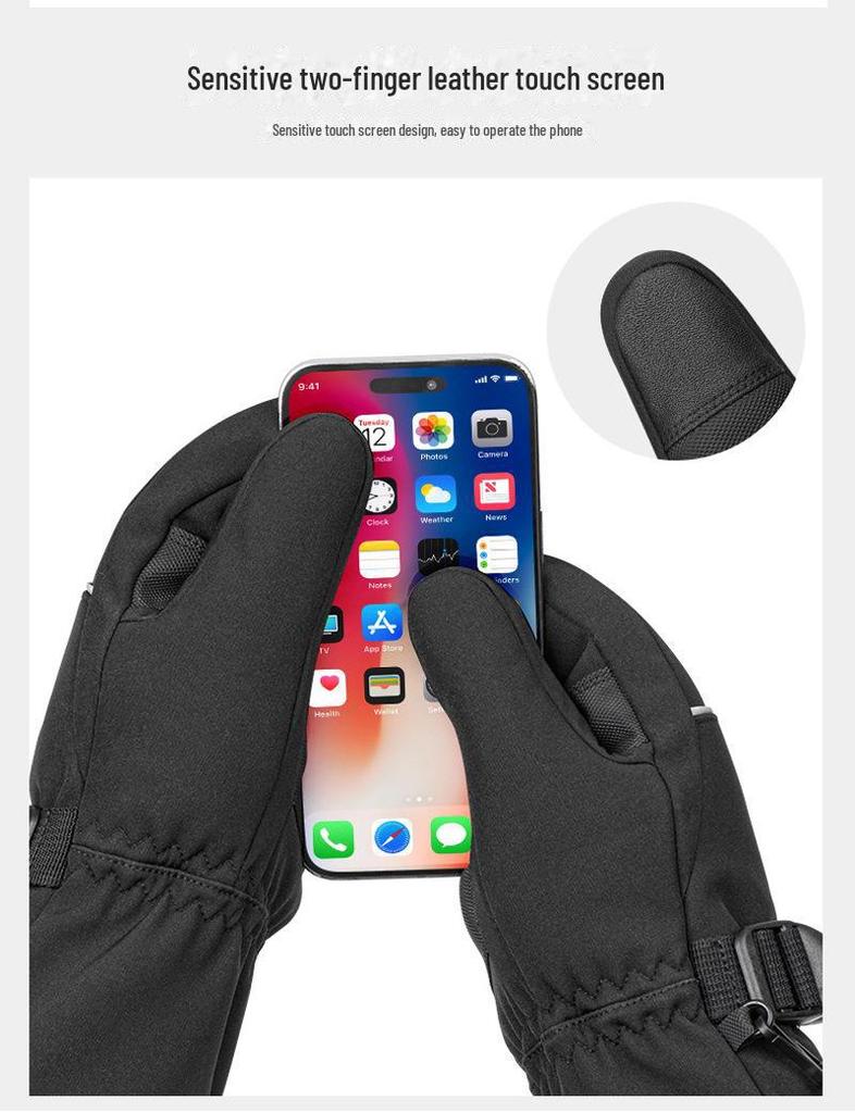 Herren Beheizte Winter Touchscreen Wasserdichte Ski- & Motorradhandschuhe