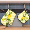 S 10.6 X 6.7In Lemon Pattern Oven Mitts And Pot Holders Heat Resistant And Non-Slip Suitable for Gri