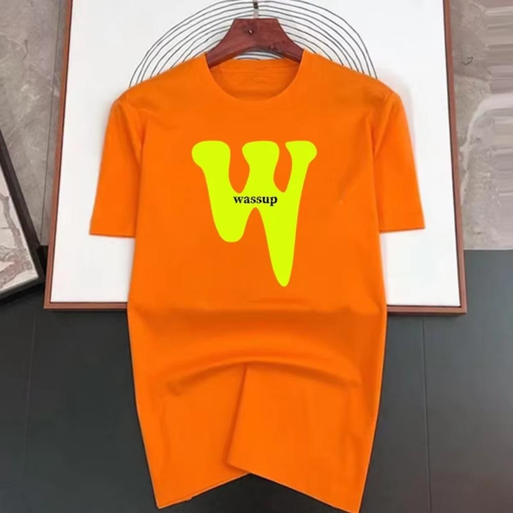 Luxury Brand Funny Wassup Print T Shirt For Man Summer Vintage Unisex Ulzzang Oversized T-shirt Y2k Tops Short Sleeve Men's