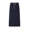 2025 Autumn Women's Patchwork Polo Top & Color Block Midi Skirt Set