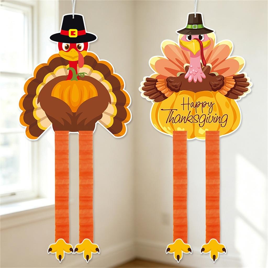 Dankzijviering Hangdecoratie met Kalkoen Uitschuifbare Armen en Benen voor Herfstfeest
