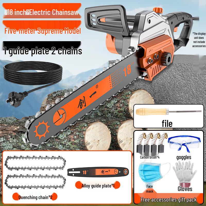 Chuangyi 220V Handheld Electric Chainsaw - Multifunctional Plug-in Felling Saw for Home Use