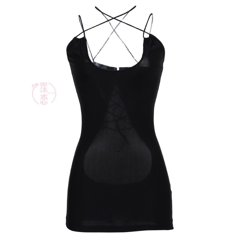 Nightclub Women's Sexy Lingerie Breast Passion Clothes Cross Suspender Dress Seduction Uniform