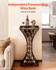 15 Bottle Wine Rack,Iron Freestanding Floor Wine Holder, Mini Bar Stand Liquor Cabinet with Wood Tabletop, For Home Bar,Kitchen,Living Room,Dining
