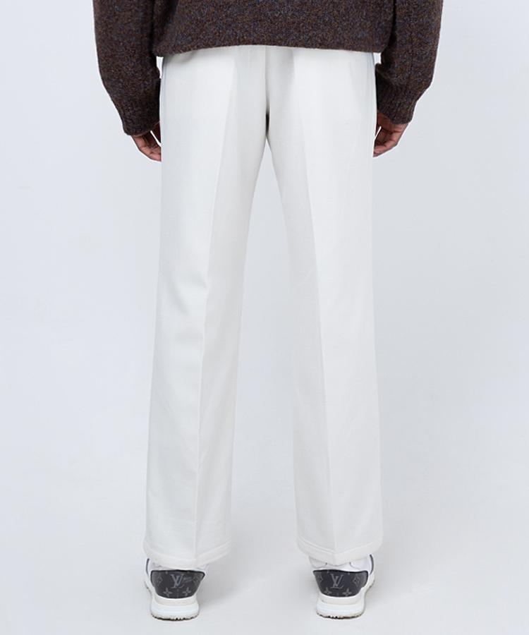 Seuteulaikeu Elegant Double-Pleated Wide Trousers (Ivory)