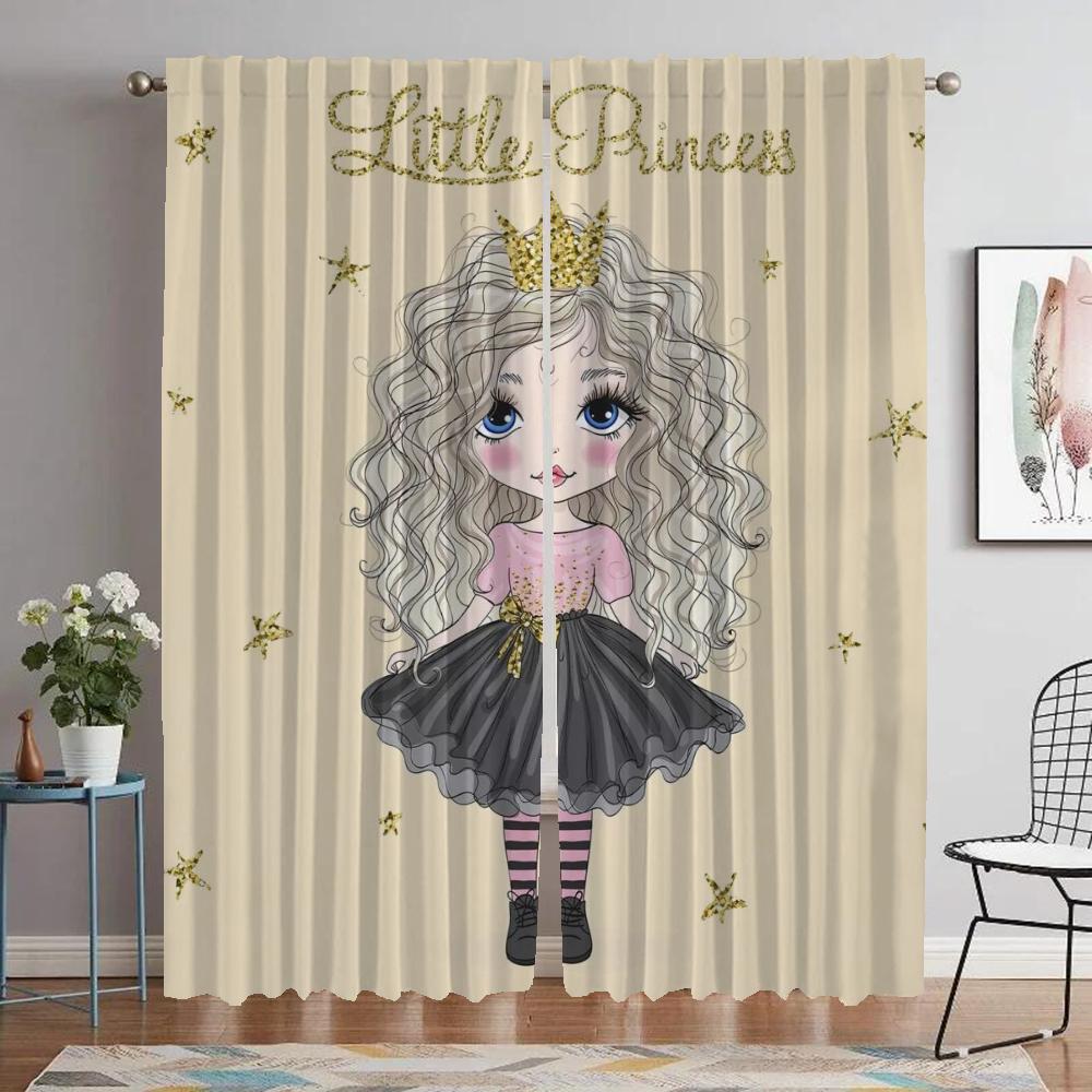 

Балетные занавески для детской комнаты, кухонные занавески для камеры, оконные занавески, абажуры, тюль для спальни, украшение на Хэллоуин W50xH70cmx2pcs-CL