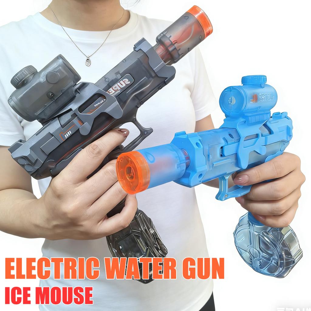 Elektryczny Pistolet na Wodę Automatyczny Ciągły Ogień Pistolet na Wodę Zabawka Zewnętrzna Długodystansowy Strzał Pistolet Wodny z Lampkami Zabawki do Pływania