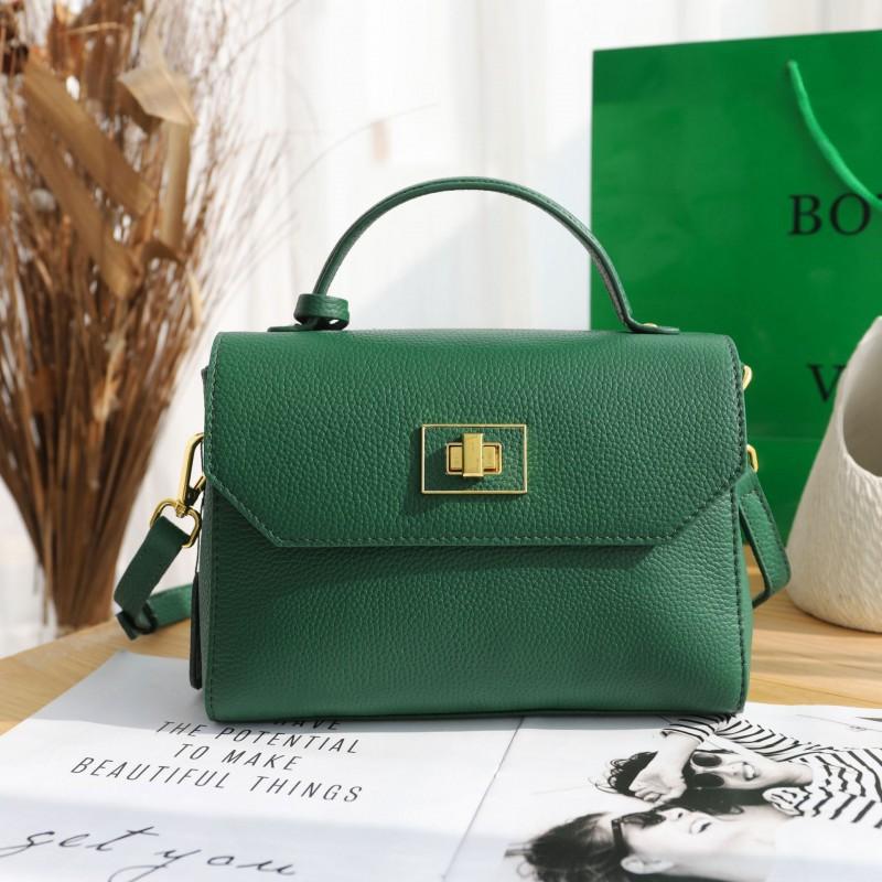 Light Luxury Leather Handbag Women Fashionable Large-capacity Small Square Bag Soft Top Layer Cowhide Multi-compartment Single-shoulder Cross-body