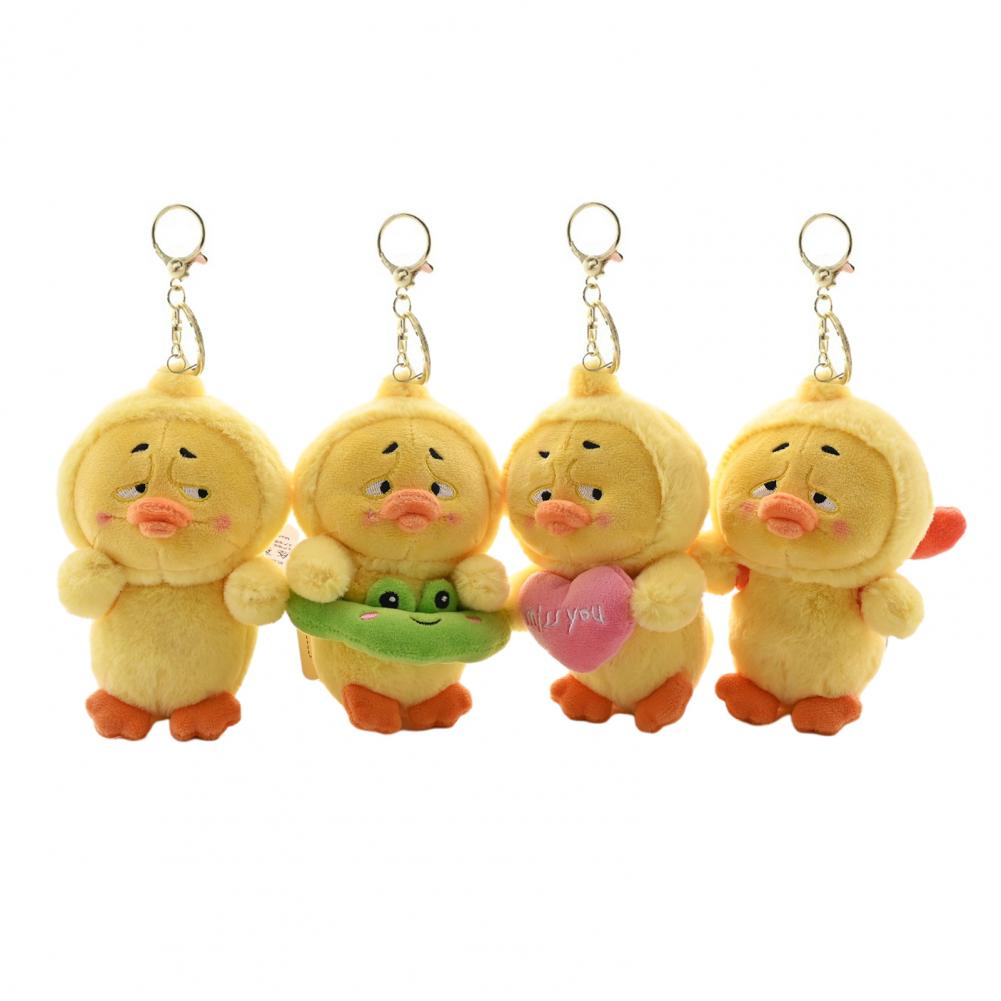 

Adorable Plush Accessory Cute Duck Plush Keychain With Assorted Accessory Plush Stuffed Bag Charm Animation Crying Duck Plush Toy
